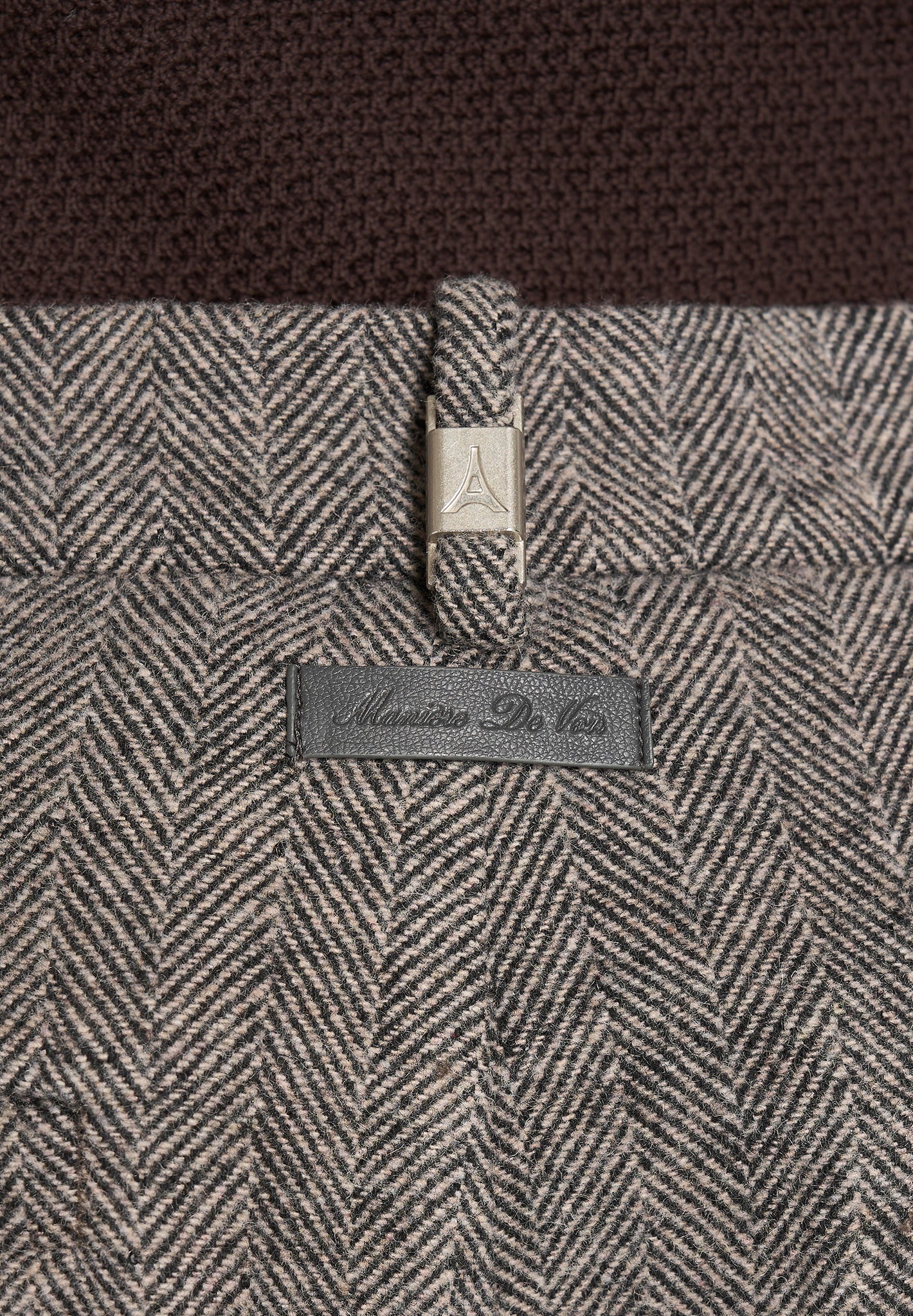 Dorian -  Herringbone Wool Pleated Trousers - Grey