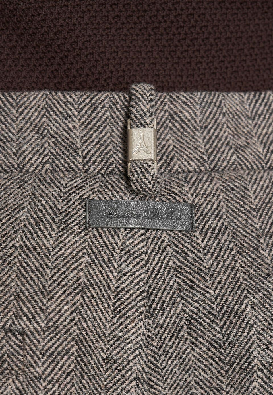 Dorian -  Herringbone Wool Pleated Trousers - Grey