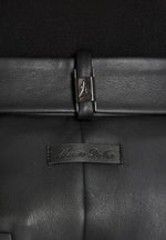 Serge - Relaxed Fit Leather Pleated Trousers - Black