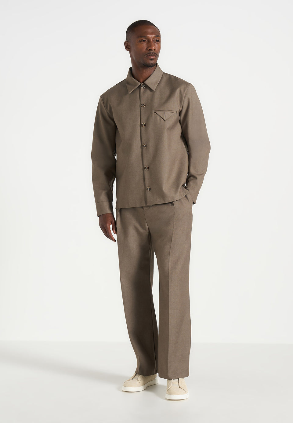 Dorian - Pleated Tailored Trousers - Khaki