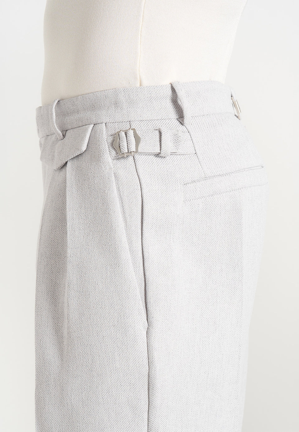 Pierre - Twin Pleat Tailored Trousers - Light Grey