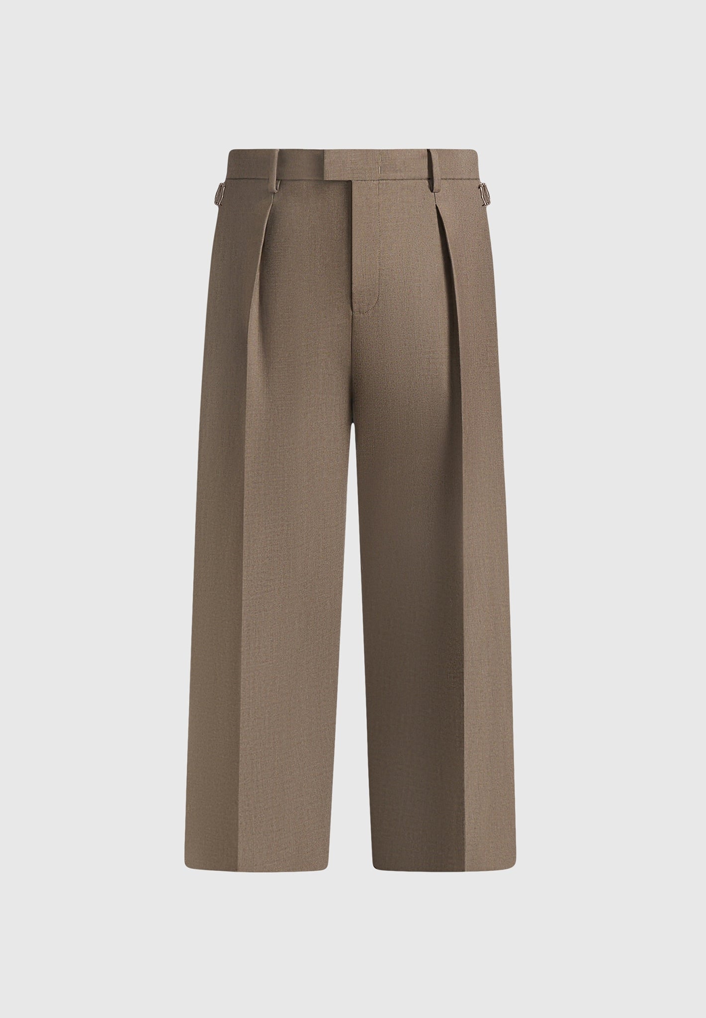Dorian - Pleated Tailored Trousers - Khaki