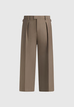 Dorian - Pleated Tailored Trousers - Khaki
