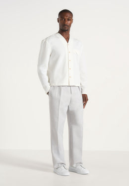 Pierre - Twin Pleat Tailored Trousers - Light Grey