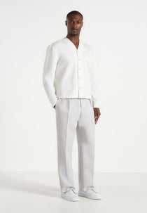 Pierre - Twin Pleat Tailored Trousers - Light Grey