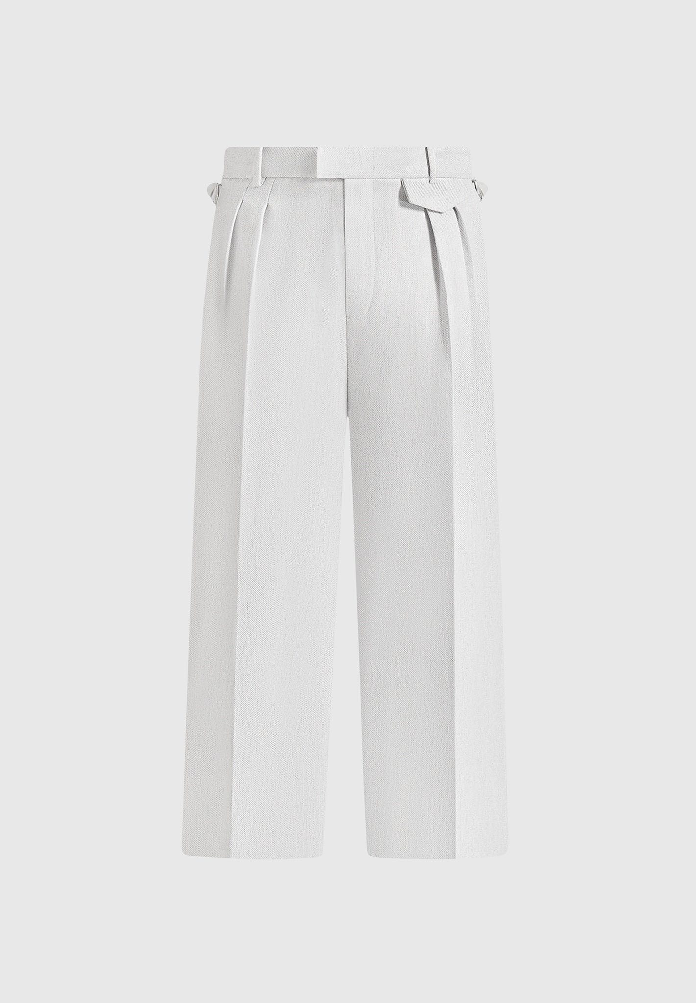 Pierre - Twin Pleat Tailored Trousers - Light Grey