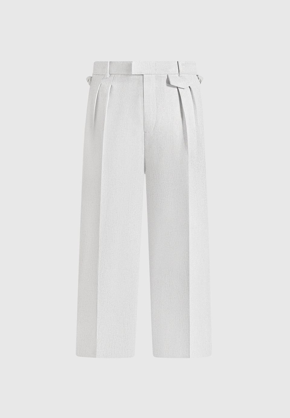 Pierre - Twin Pleat Tailored Trousers - Light Grey