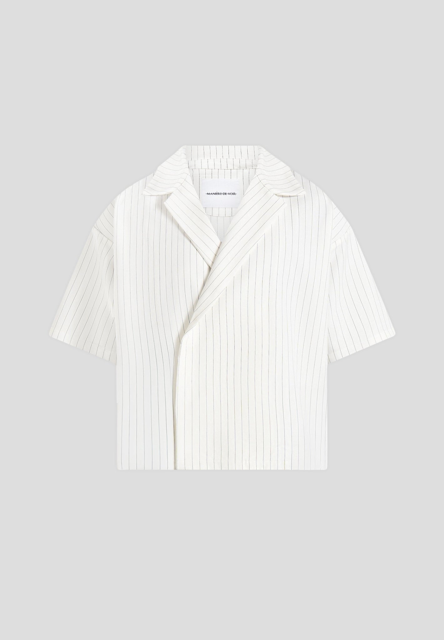 Abel - Boxy Pinstripe Double Breasted Shirt - White