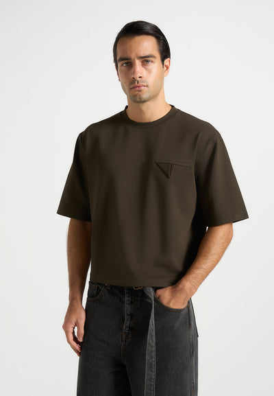 Léon - Boxy Cropped Cotton T-Shirt - Olive