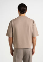 Léon - Boxy Cropped Cotton T-Shirt - Taupe