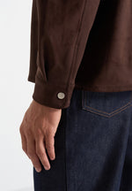 Andy - Unisex Suede Long Sleeve Shirt - Brown