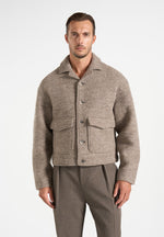 Aurel - Wool Jacket With Revere Collar - Taupe