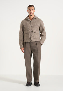 Aurel - Wool Jacket With Revere Collar - Taupe