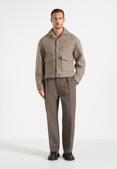 Aurel - Wool Jacket With Revere Collar - Taupe