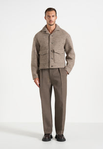 Aurel - Wool Jacket With Revere Collar - Taupe