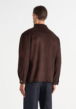 Andy - Unisex Suede Long Sleeve Shirt - Brown