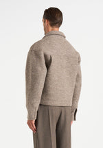 Aurel - Wool Jacket With Revere Collar - Taupe