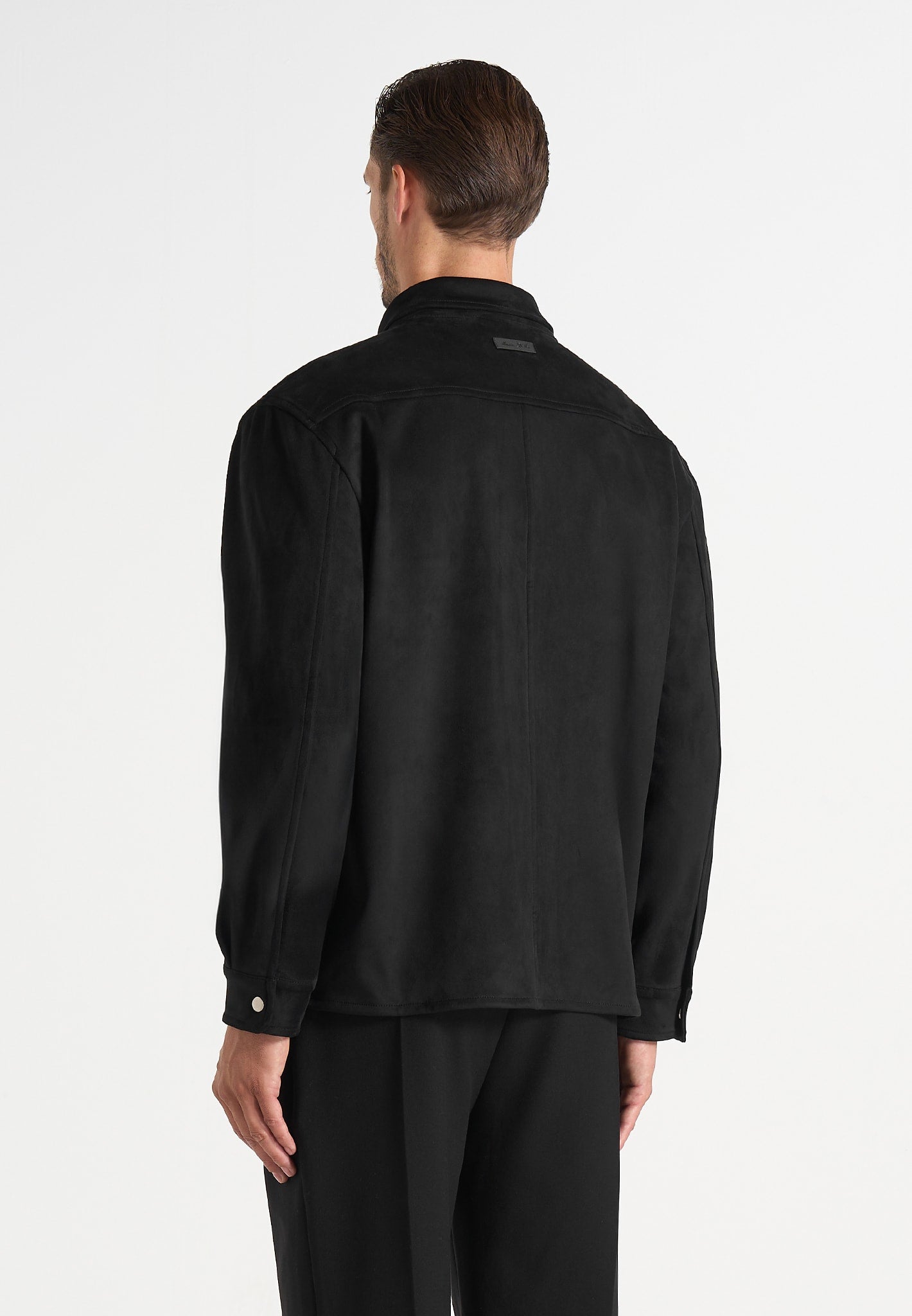 Andy - Unisex Suede Long Sleeve Shirt - Black