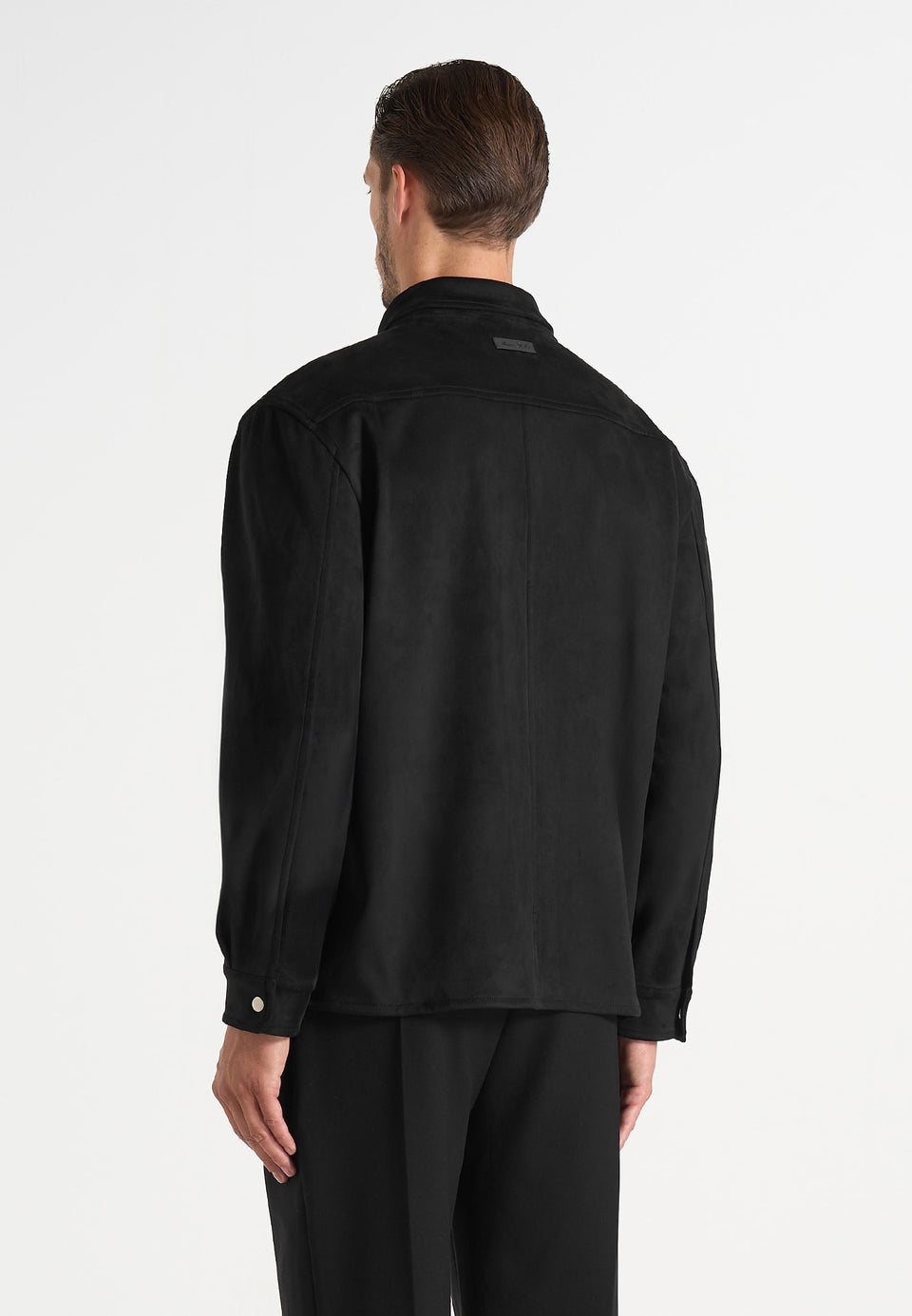 Andy - Unisex Suede Long Sleeve Shirt - Black