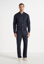 Savin - Pinstripe Bomber Jacket - Navy