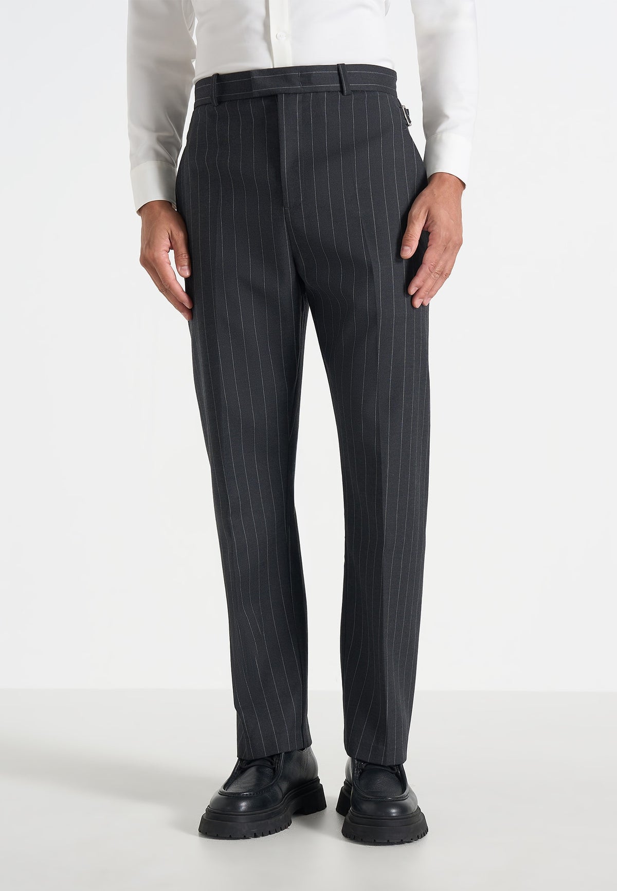 Joseph - Regular Fit Pinstripe Wool-Blend Trousers - Dark Grey