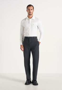 Joseph - Regular Fit Pinstripe Wool-Blend Trousers - Dark Grey
