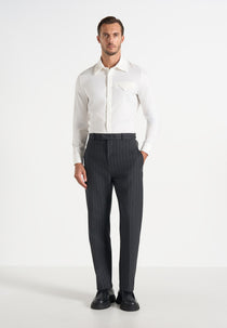 Joseph - Regular Fit Pinstripe Wool-Blend Trousers - Dark Grey