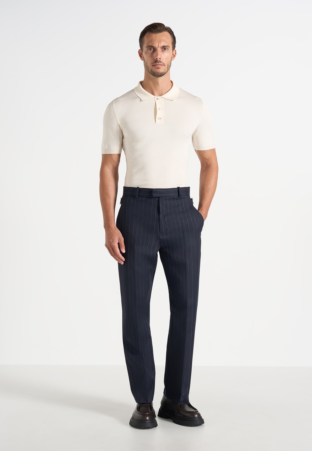Joseph - Regular Fit Pinstripe Wool-Blend Trousers - Navy