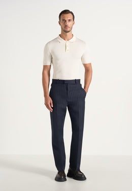 Joseph - Regular Fit Pinstripe Wool-Blend Trousers - Navy