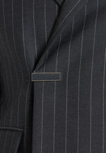 Gaston - Double Breasted Pinstripe Wool-Blend Suit Blazer - Dark Grey