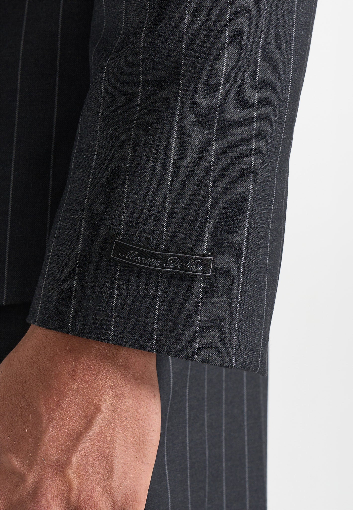 Gaston - Double Breasted Pinstripe Wool-Blend Suit Blazer - Dark Grey