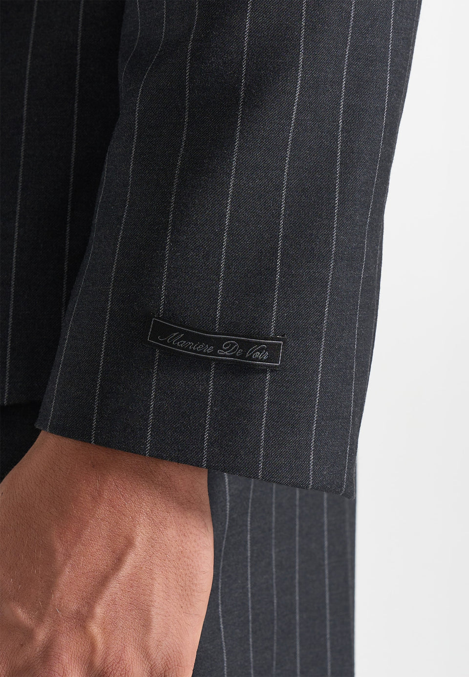 Gaston - Double Breasted Pinstripe Wool-Blend Suit Blazer - Dark Grey