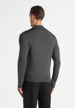 PL002 - Luxe Knitted Long Sleeve Polo Top - Grey