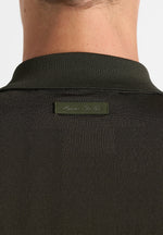 PL002 - Luxe Knitted Long Sleeve Polo Top - Olive