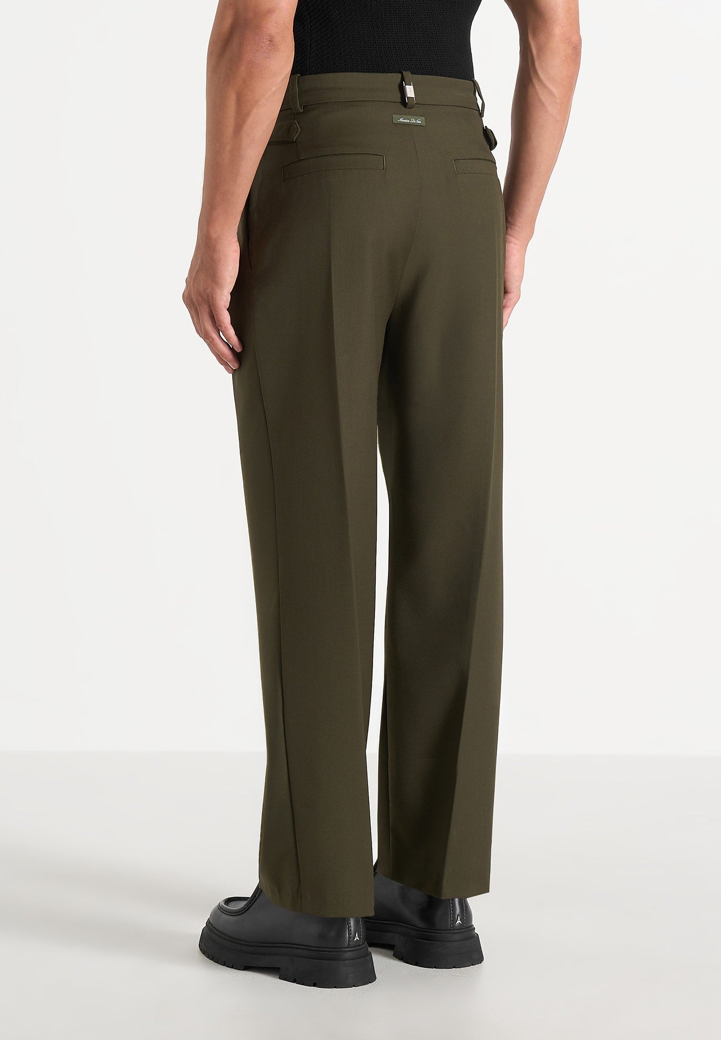 Pierre - Twin Pleat Tailored Trousers - Olive