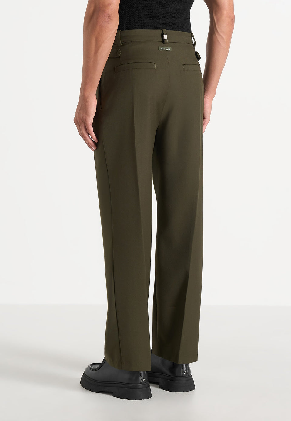 Pierre - Twin Pleat Tailored Trousers - Olive