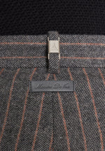 Pierre - Twin Pleat Wool Pinstripe Trousers - Grey