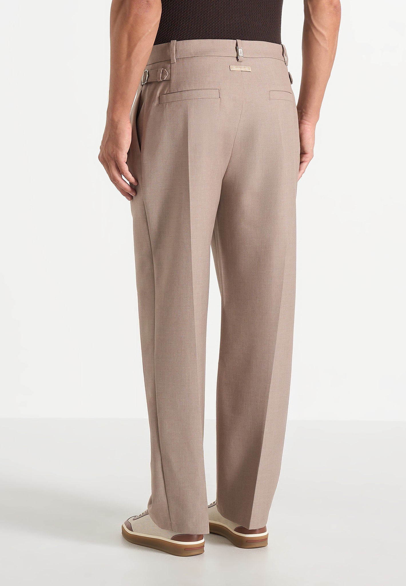 Pierre - Twin Pleat Tailored Trousers - Taupe