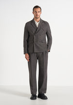 Didier - Double Breasted Wool Pinstripe Suit Blazer - Grey