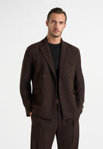 Didier - Double Breasted Tailored Wool-Blend Suit Blazer - Brown