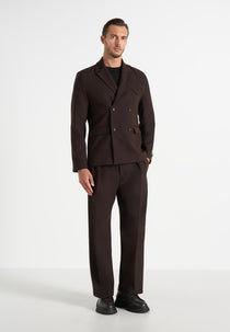 Didier - Double Breasted Tailored Wool-Blend Suit Blazer - Brown