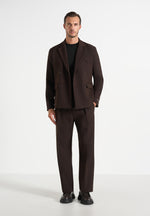 Didier - Double Breasted Tailored Wool-Blend Suit Blazer - Brown