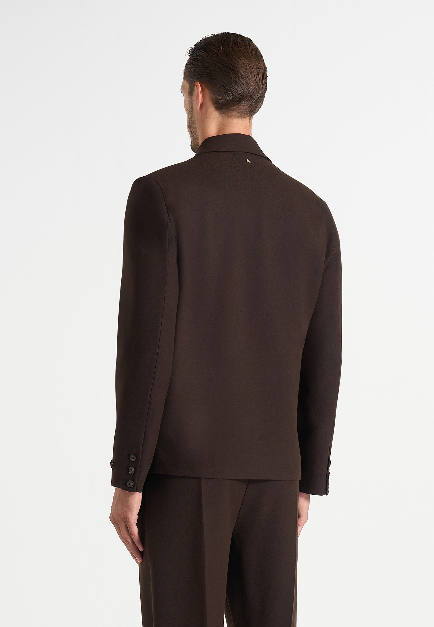 Didier - Double Breasted Tailored Wool-Blend Suit Blazer - Brown