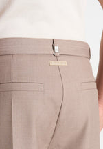 Loic - Wide Leg Tailored Trousers With Belt - Taupe