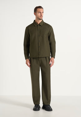 Valentin - Classic Tailored Long Sleeve Shirt - Olive