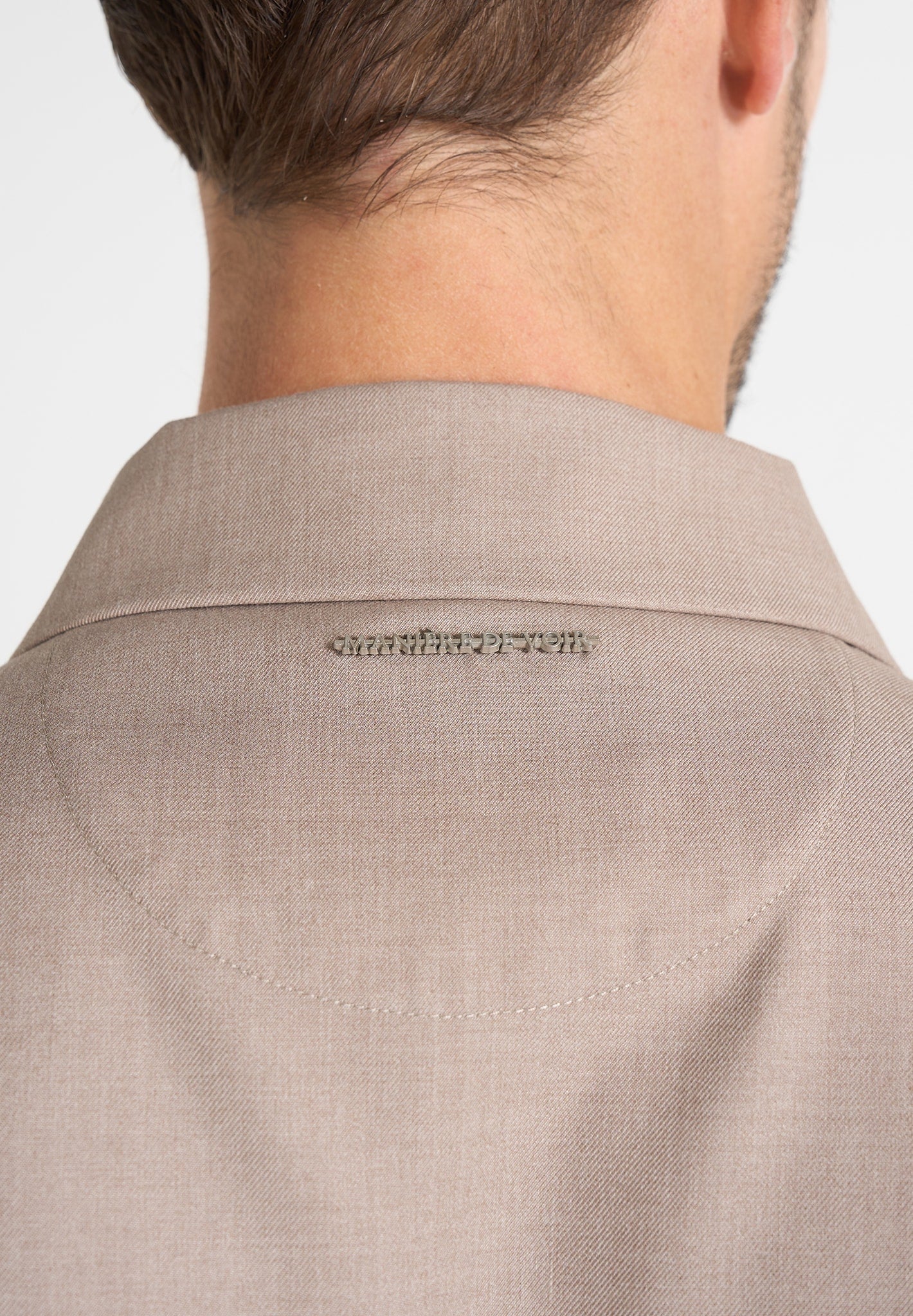 Valentin - Classic Tailored Long Sleeve Shirt - Taupe