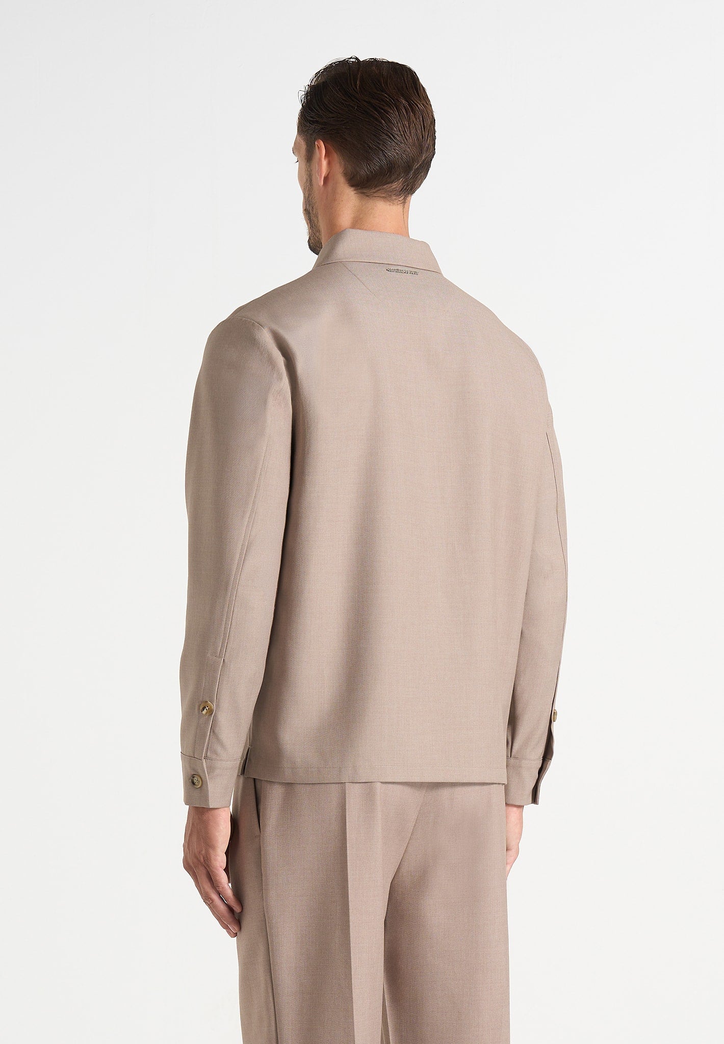 Valentin - Classic Tailored Long Sleeve Shirt - Taupe