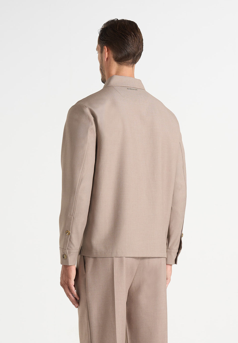 Valentin - Classic Tailored Long Sleeve Shirt - Taupe