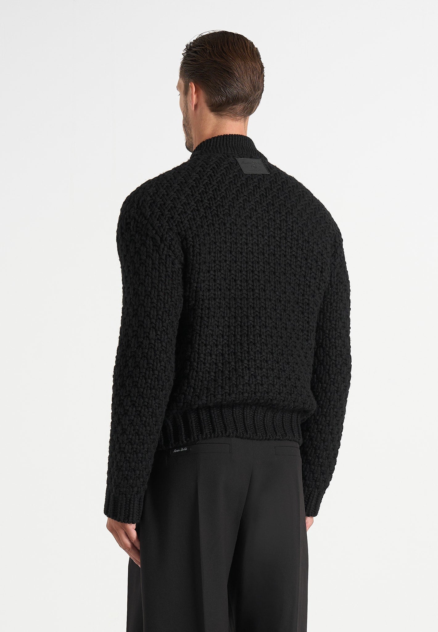 Darel - Wool Knit Bomber Jacket - Black