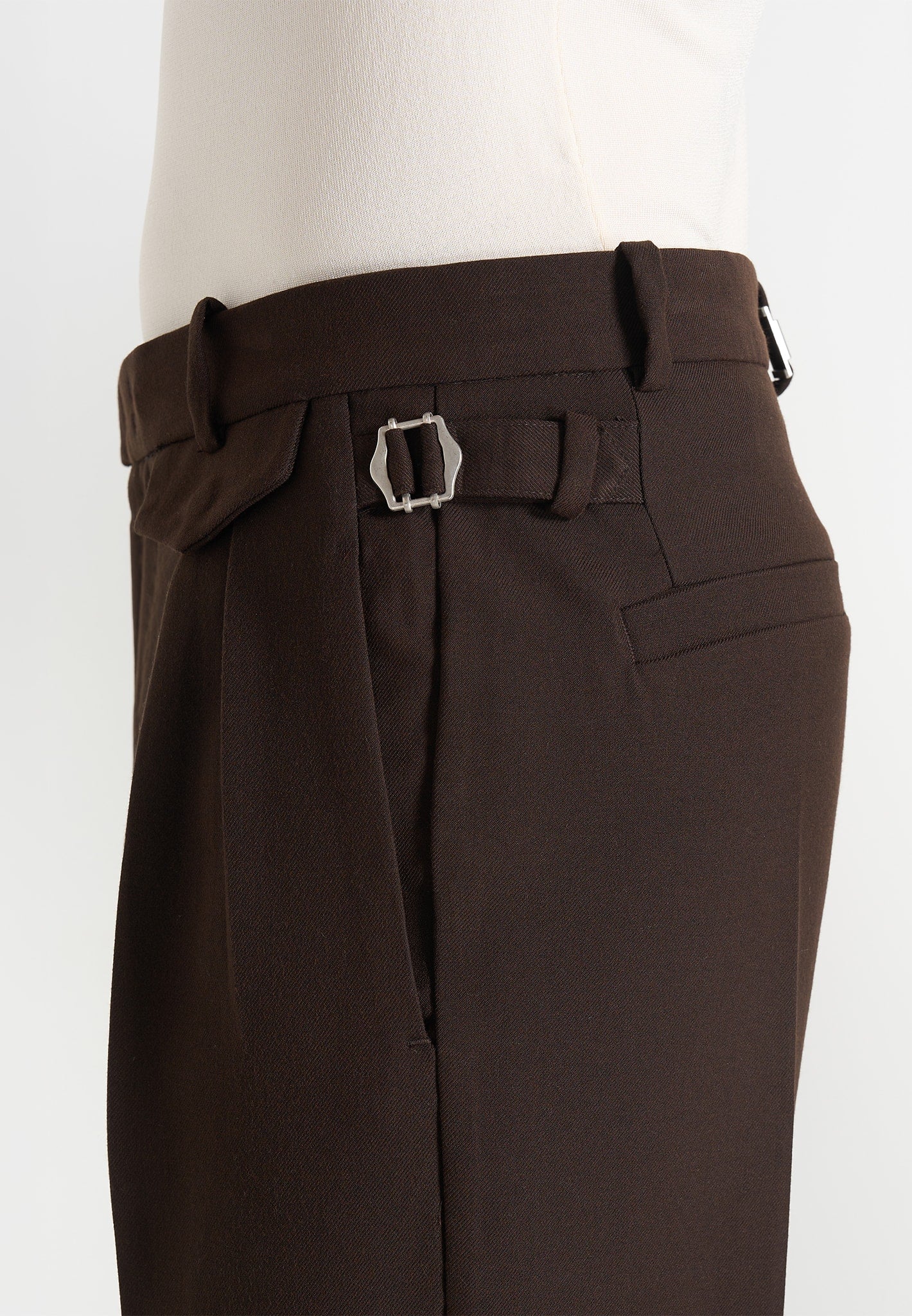 Pierre - Twin Pleat Tailored Wool-Blend Trousers - Brown
